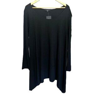 Bryn Walker Tunic Womens S Black Relaxed Long Sleeve Stretchy Scoop Neck NWT
